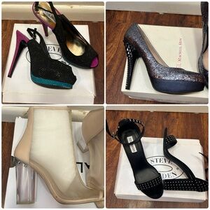 Steve Madden Women's Black and Silver Heels